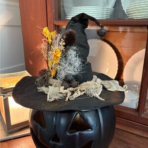 Handcrafted folk art vintage witch hat